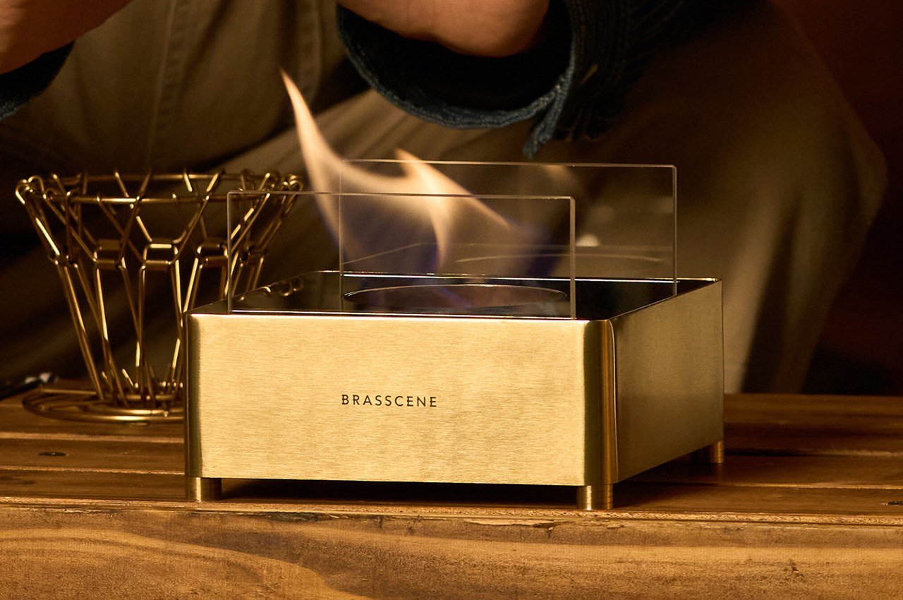 This Bioethanol Brass Fireplace Brings Light And Joy With An Enchanting And Safe Fire